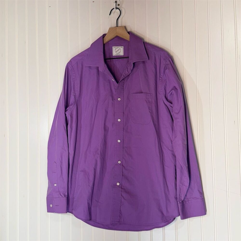 Bespoke NY Classic Fit Purple Dress Shirt L 16-16.5‎ 34/35 Cotton Blend VTG Y2K